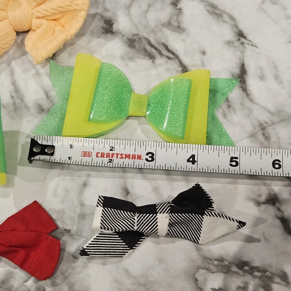 Girls Bow Hair Clip Bundle Lot‎ – Mixed Materials – Alligator Clips